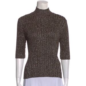 Ganni Turtleneck Three-Quarter Sleeve Top